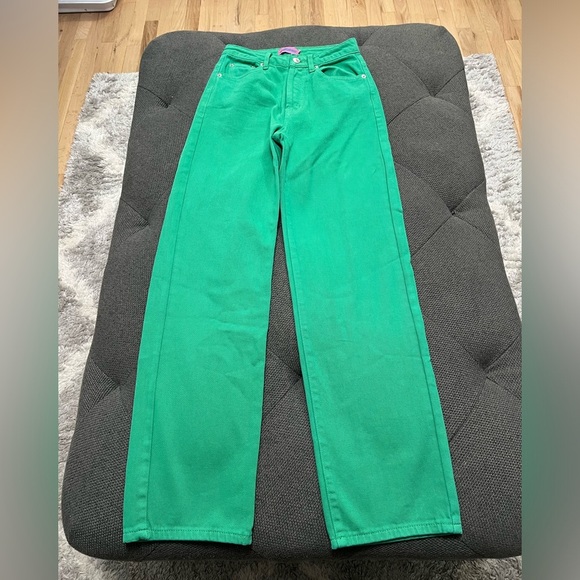 Edikted‎ High Waist Wide Leg Jeans Emerald Green XS - Picture 11 of 11